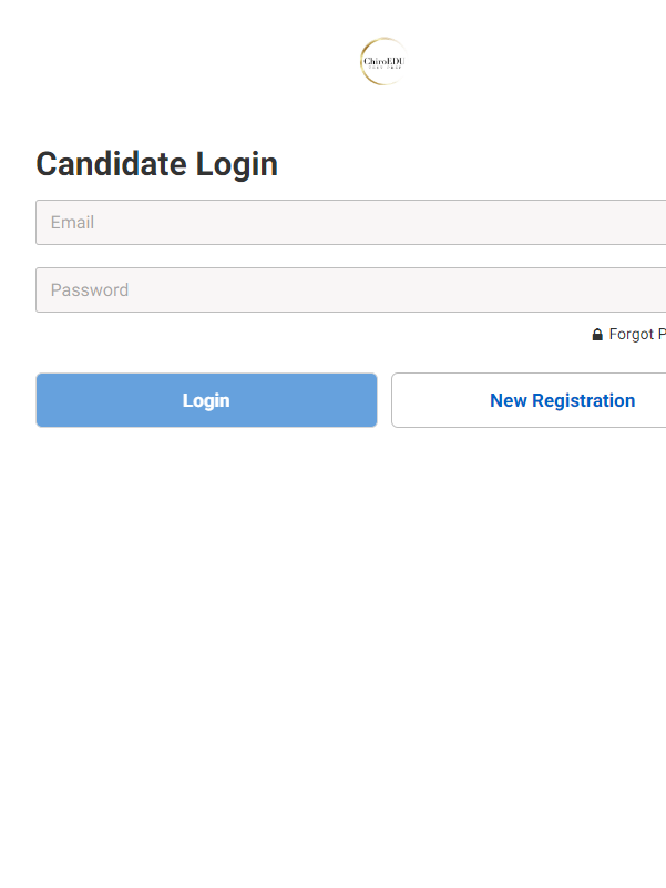 ChiroEDU testing platform registration screen